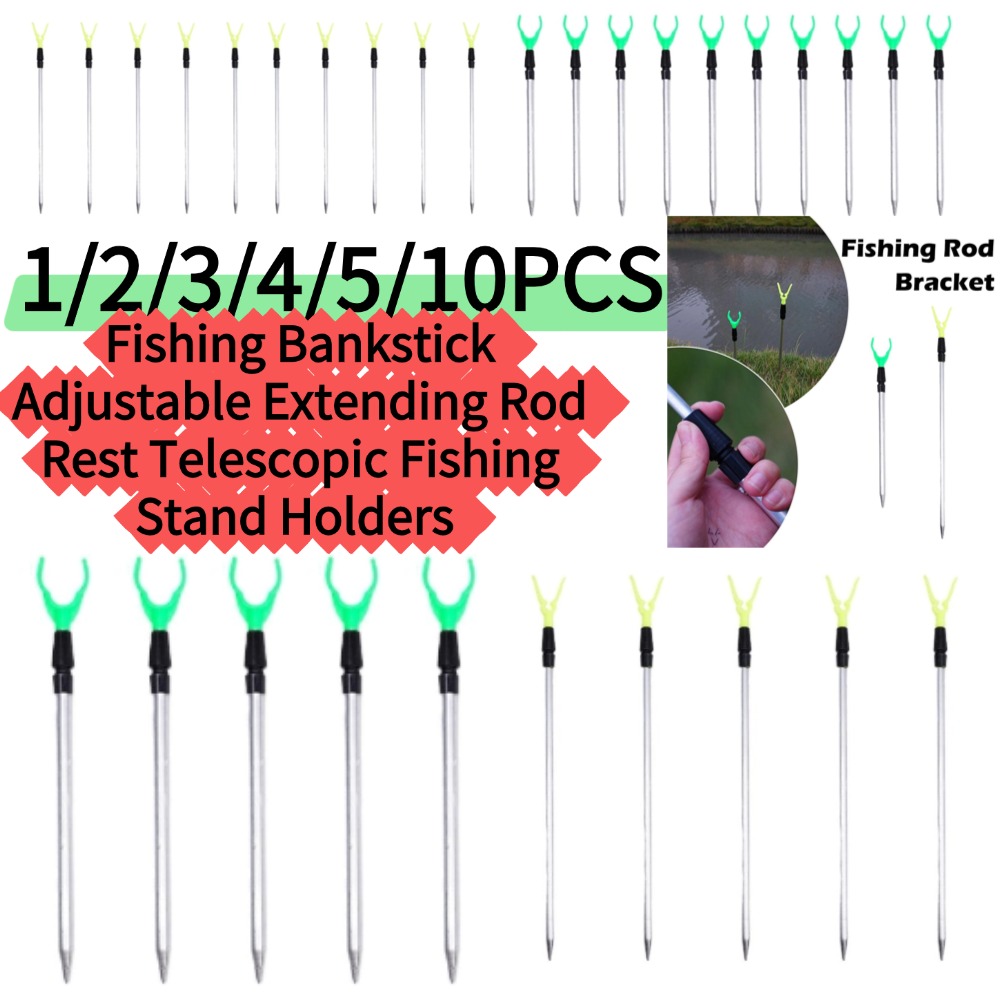 Fishing Rod Pod - 1/5/10pcs*50/80cm Fishing Bankstick Adjustable Extending Rod