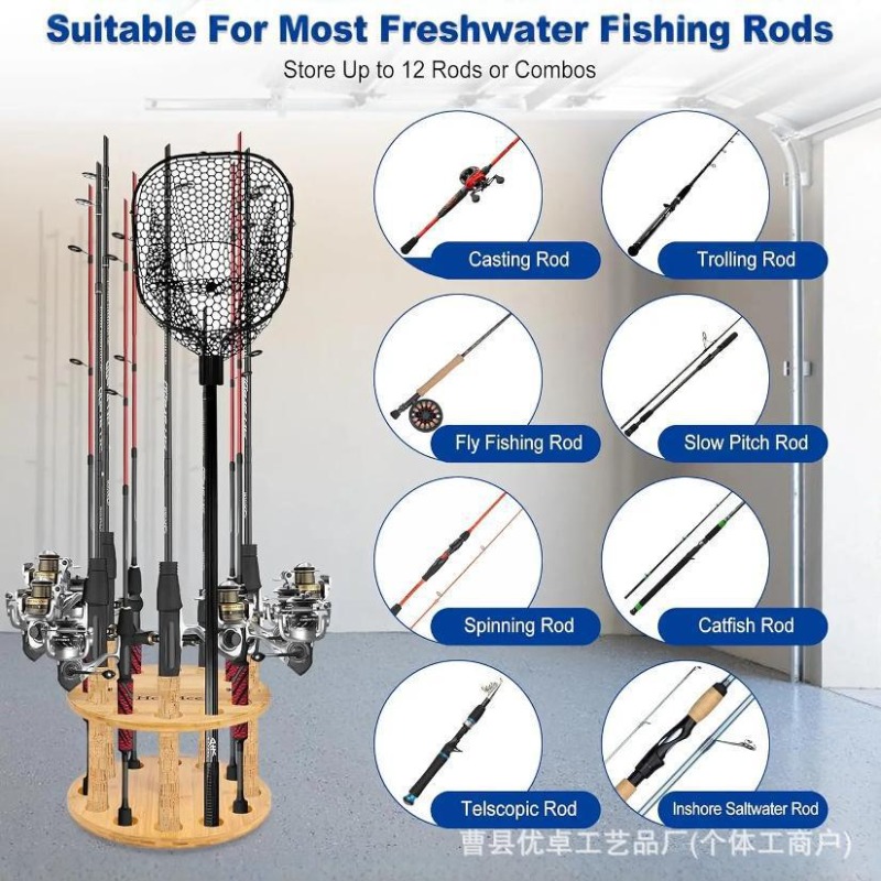 Round Solid Wood Fishing Rod S - Fishing Rod Pod ulasan dan harga