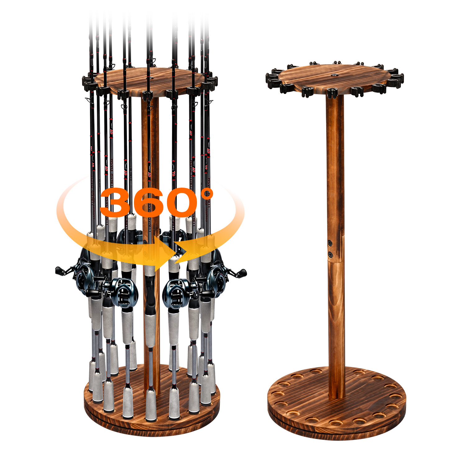 Round Carbonized Wood Fishing  - Fishing Rod Pod ulasan dan harga
